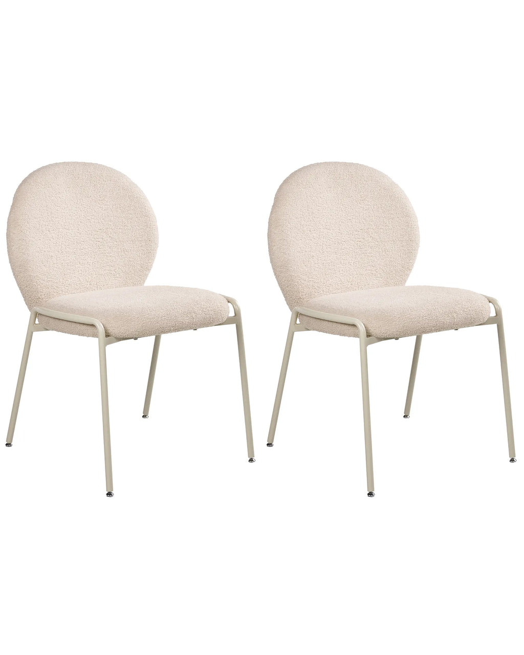Set of 2 Chairs ELLIE Boucle Light Beige