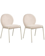 Set of 2 Chairs ELLIE Boucle Light Beige