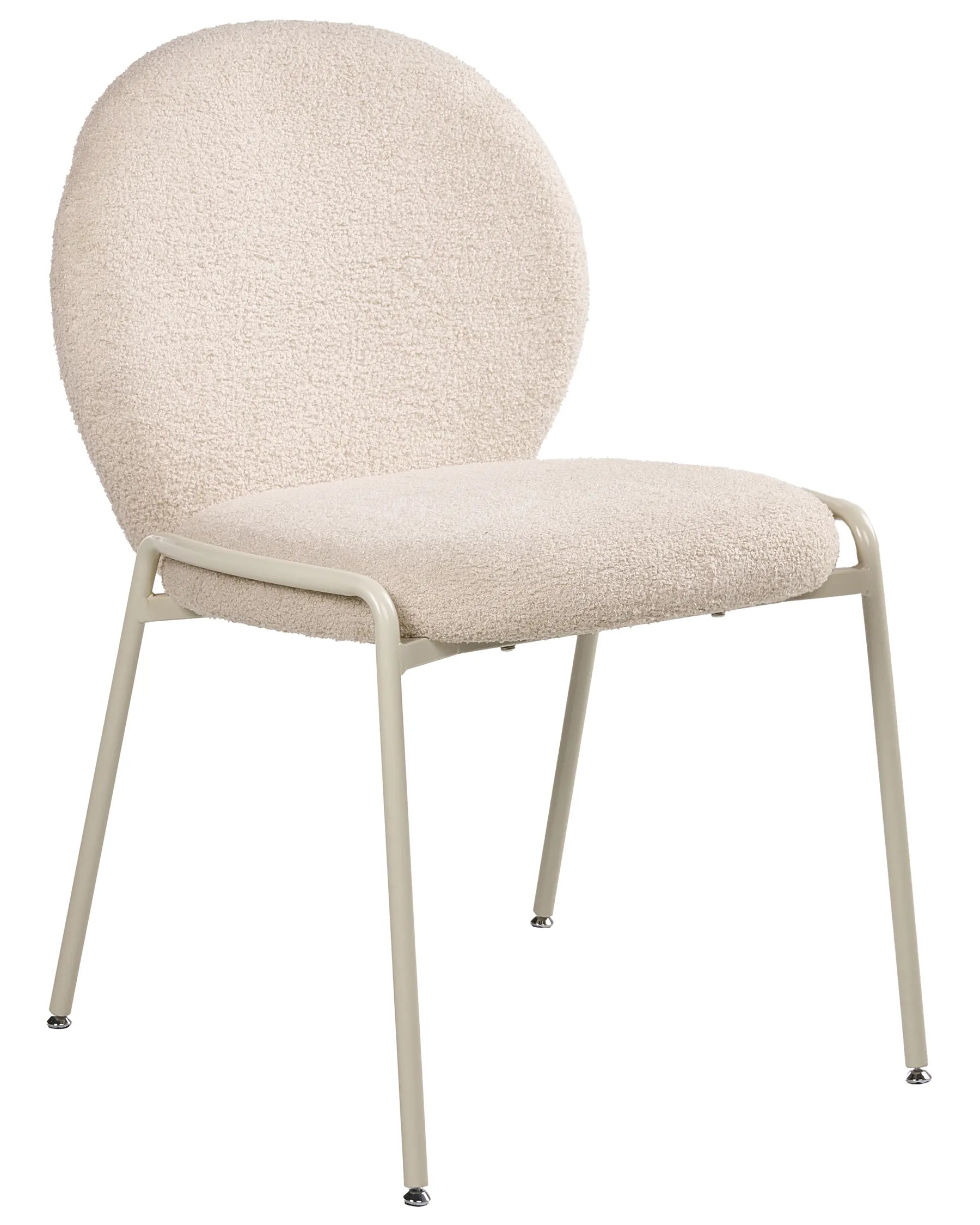 Set of 2 Chairs ELLIE Boucle Light Beige