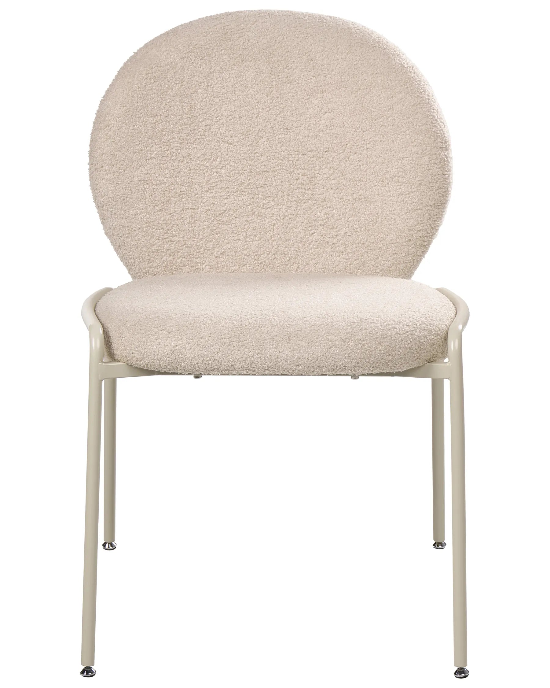 Set of 2 Chairs ELLIE Boucle Light Beige