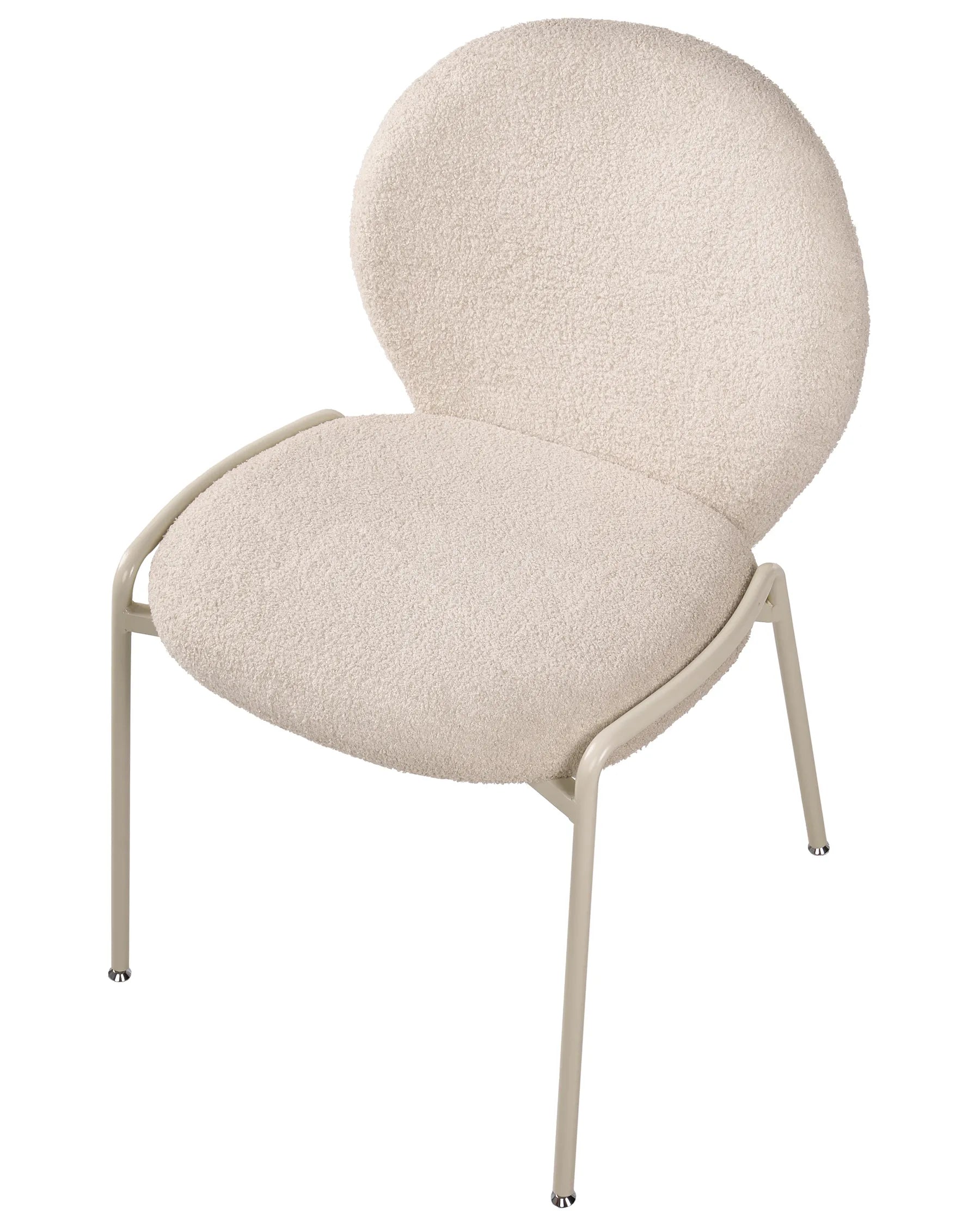 Set of 2 Chairs ELLIE Boucle Light Beige