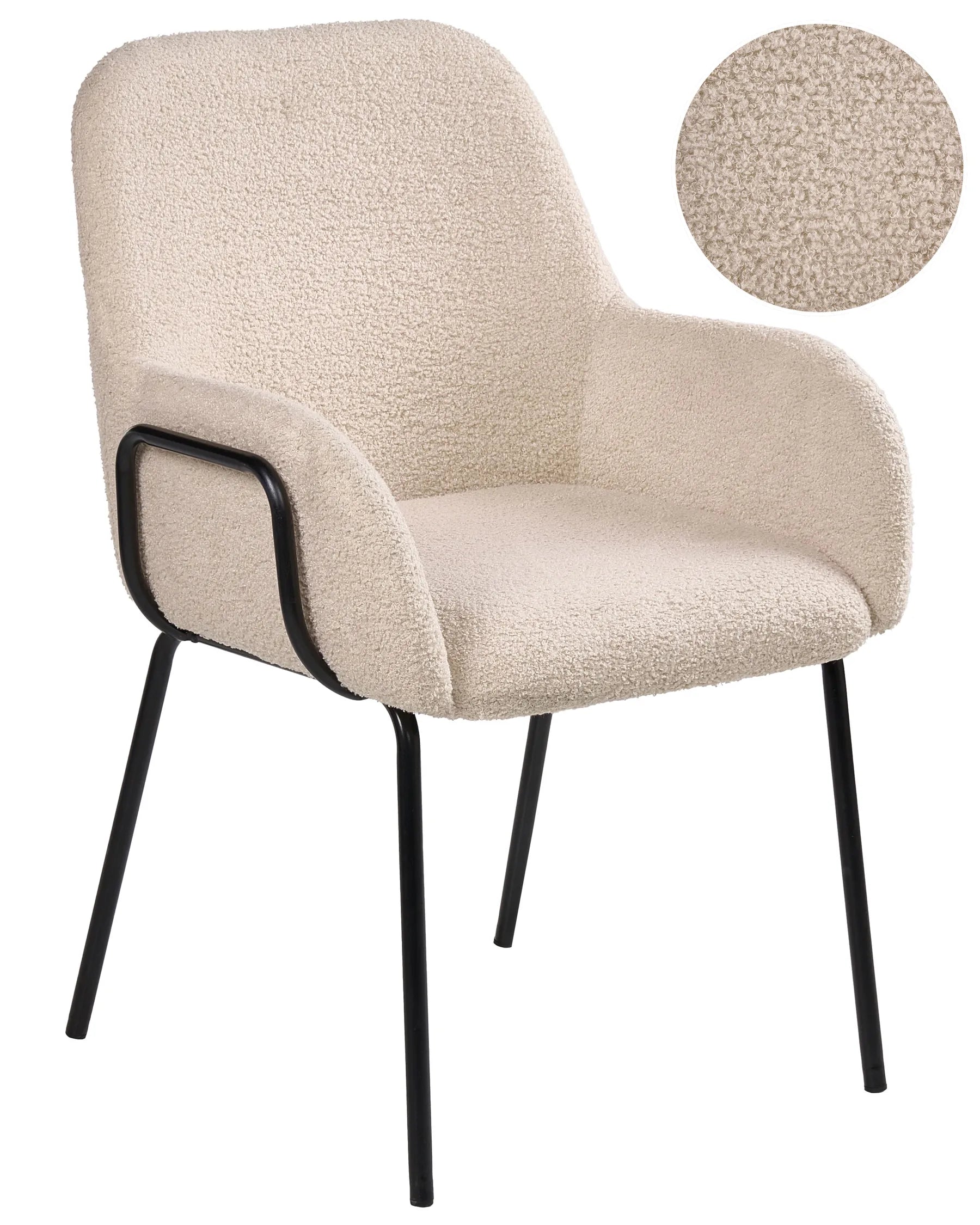 Dining Chair ALGONA Boucle Light Beige