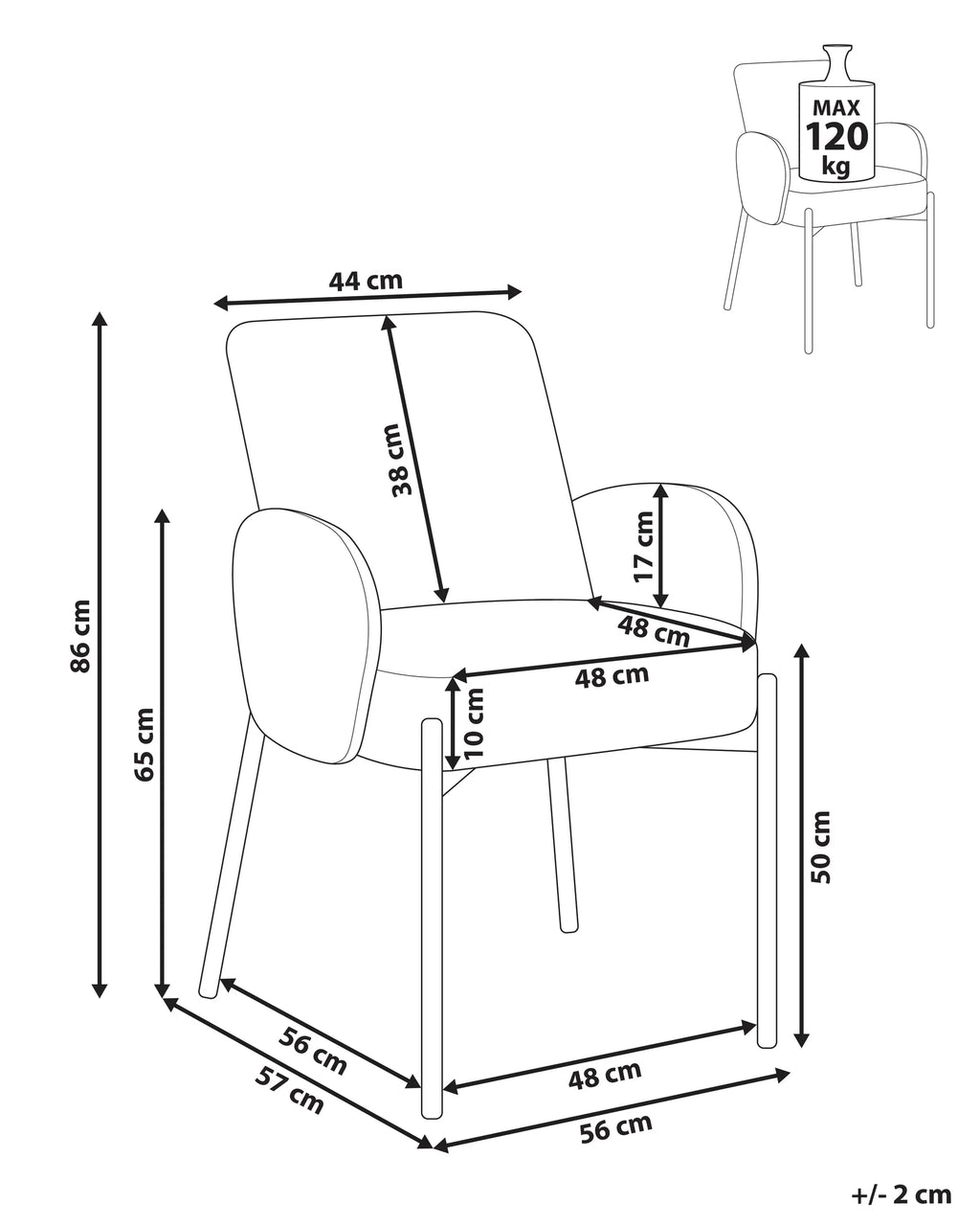 Dining Chair MAGEE Boucle Light Beige