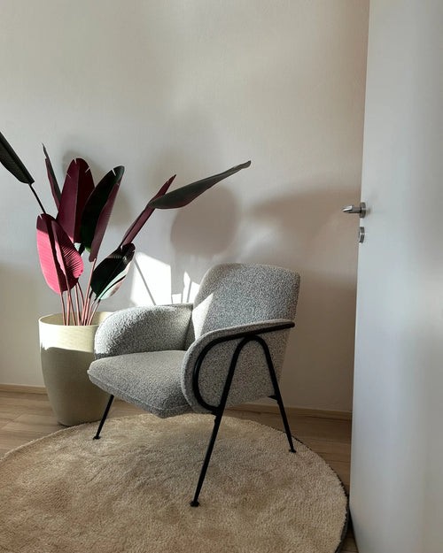 Armchair TRYSNES Fabric Black/ White
