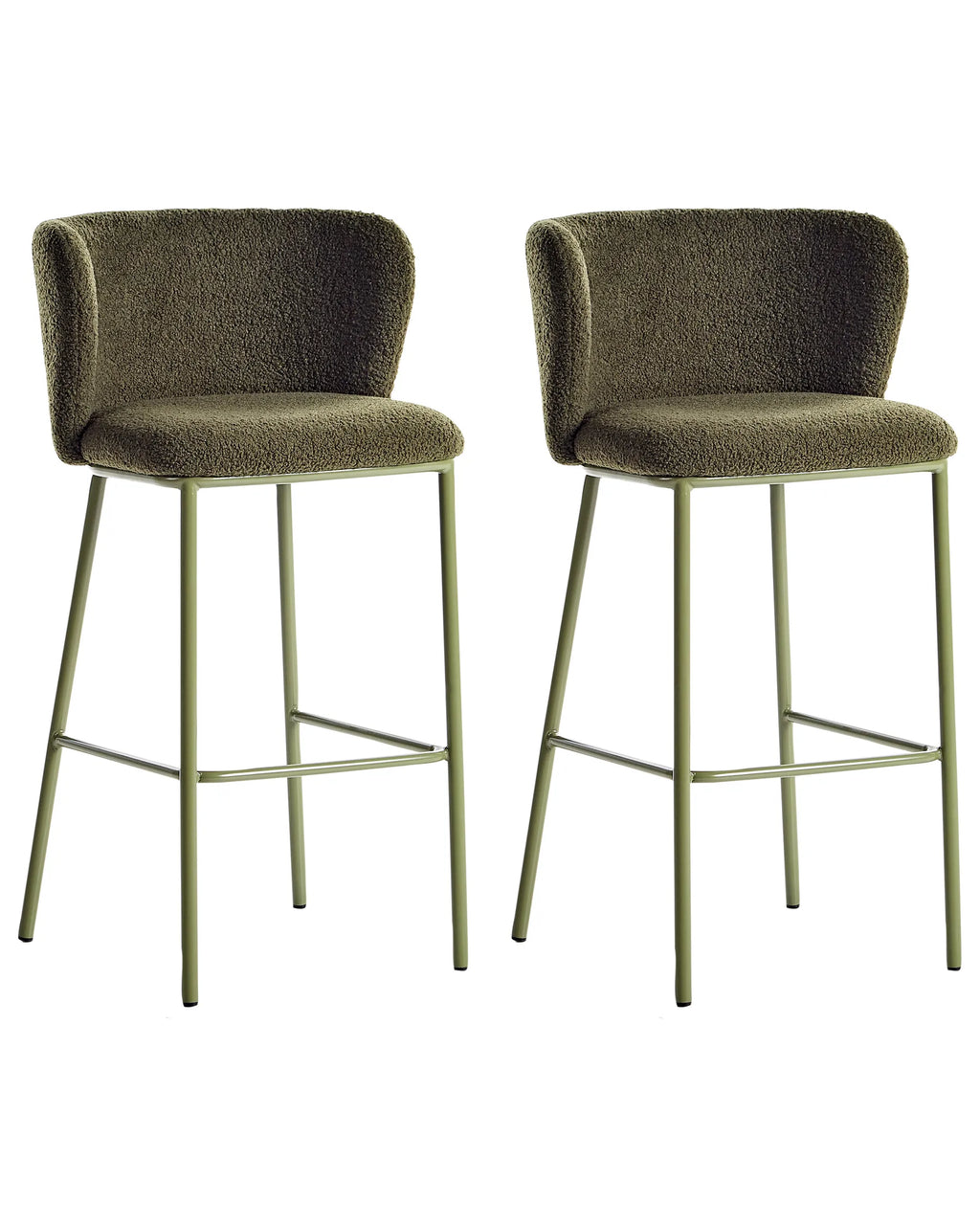 Set of 2 Bar Chairs MINA II Green