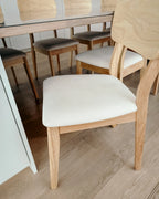 Set of 2 Dining Chairs MINIER Wood Light Brown/ Beige