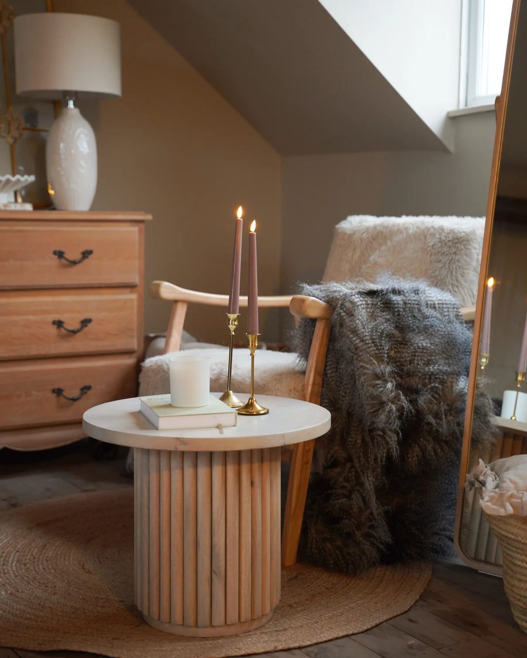 Coffee Table LEMONT Mango Wood Light Brown