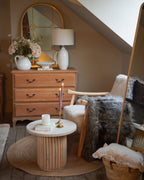 Armchair LEKNES Faux Fur Light Beige