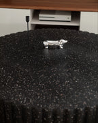 Coffee Table POZZA II 106 cm 106 cm Terrazzo Effect Black Terrazzo