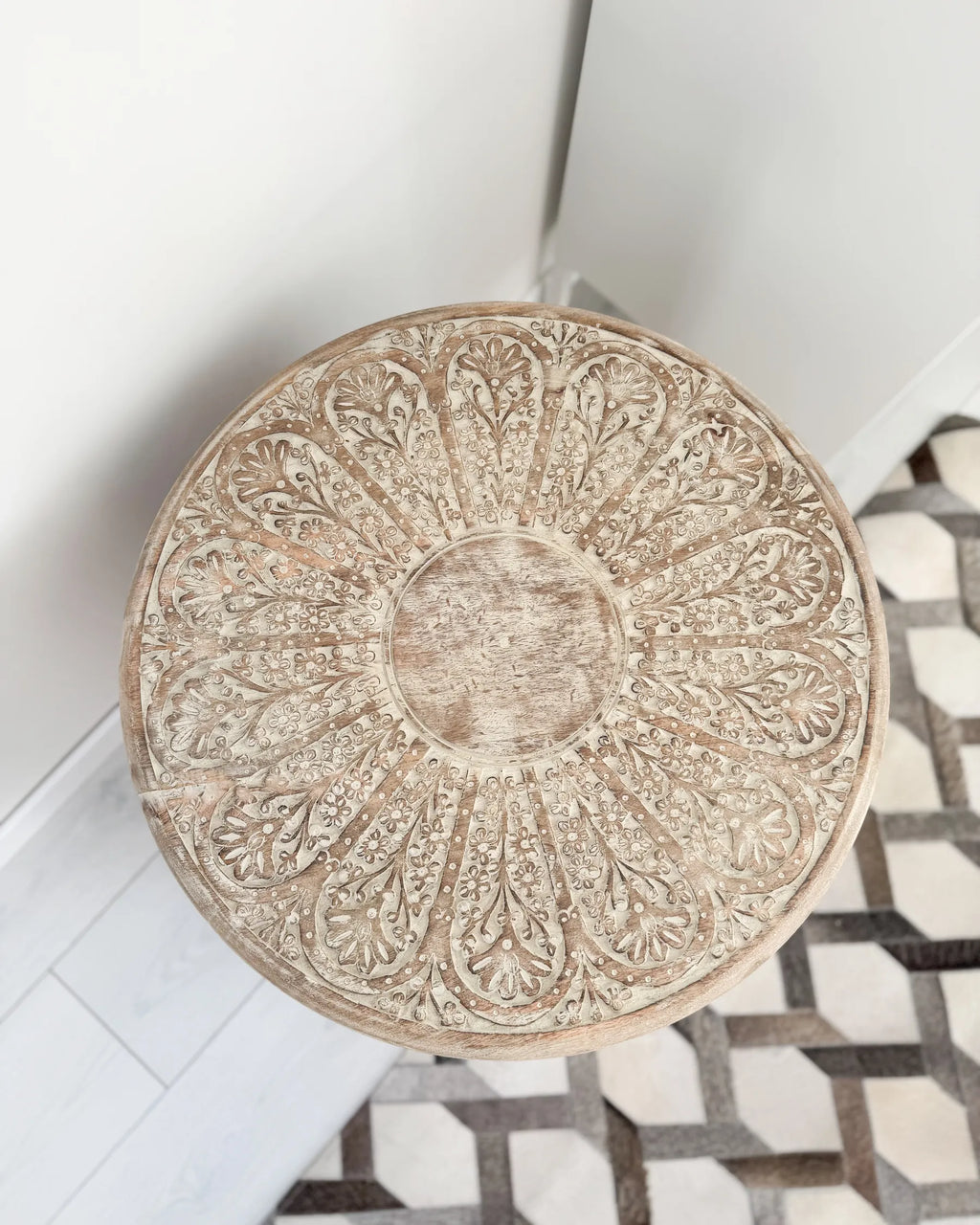 Side Table SANTRA Mango Wood Light Brown