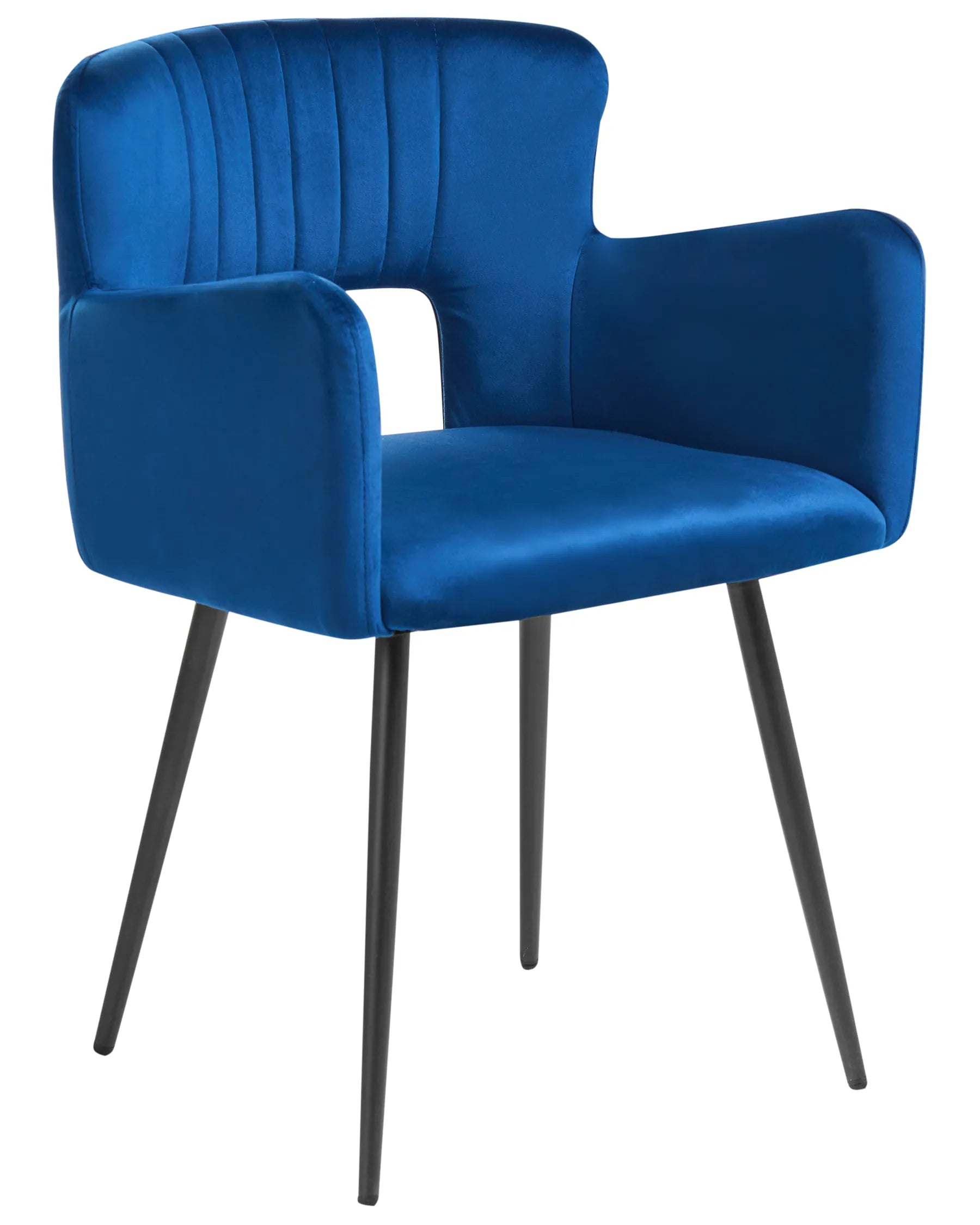 Set of 2 Dining Chairs SANILAC Velvet Navy Blue