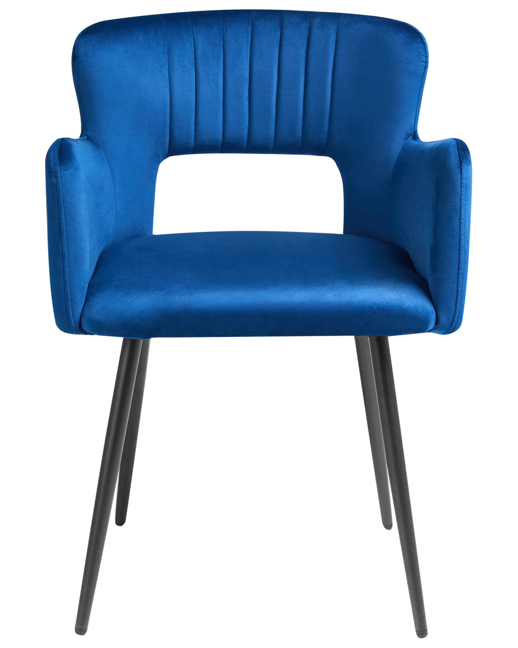 Set of 2 Dining Chairs SANILAC Velvet Navy Blue