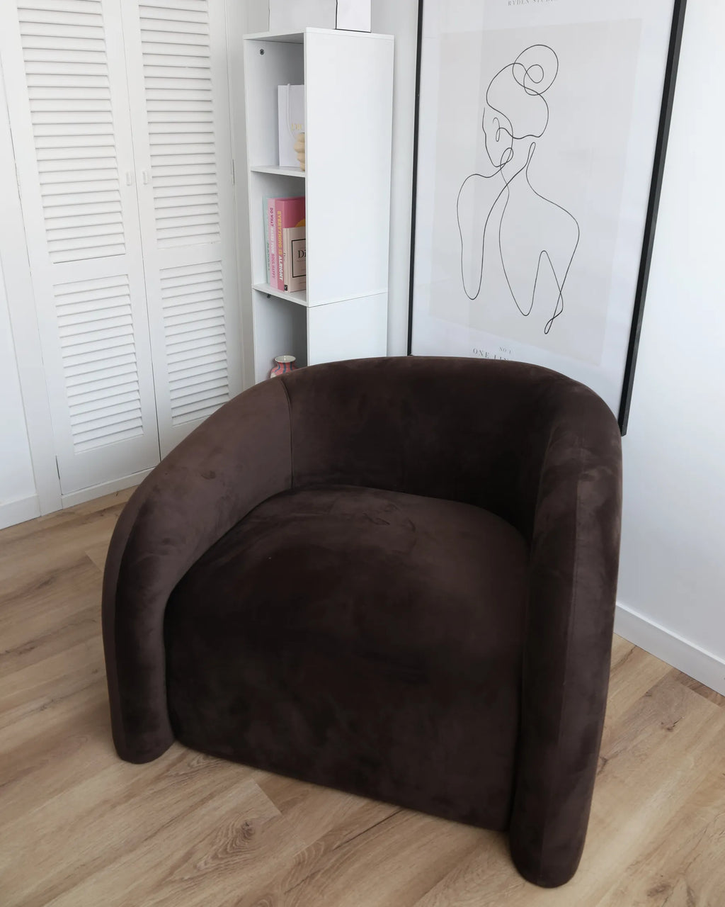 Armchair VELTADA Velvet Dark Brown