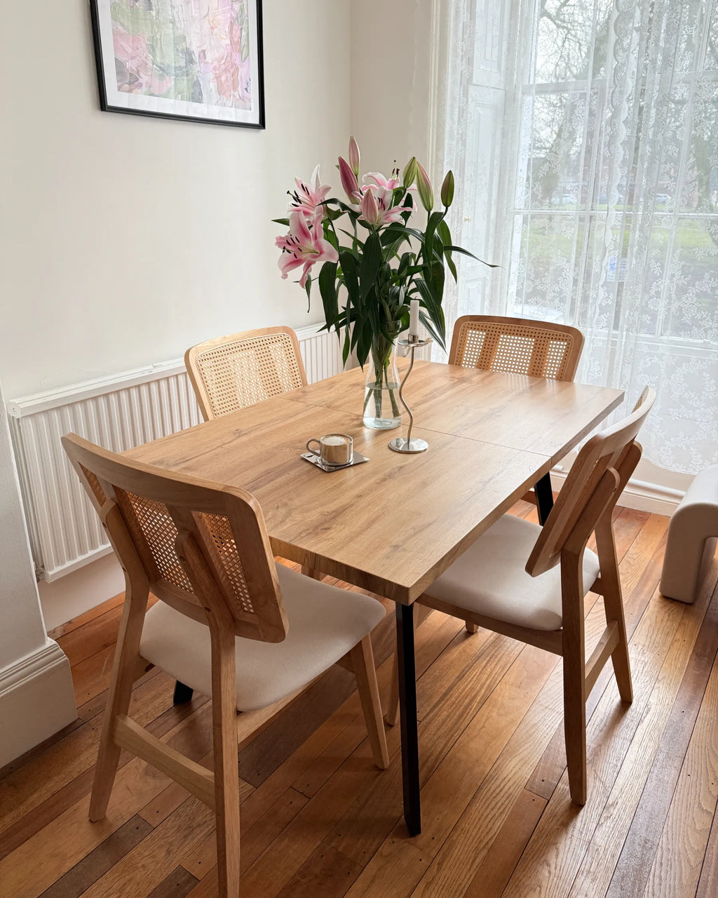 Extending Dining Table HARLOW Brown 140/180 cm 90 cm
