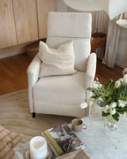 Recliner Chair SELVIK with Footrest Fabric Off-White