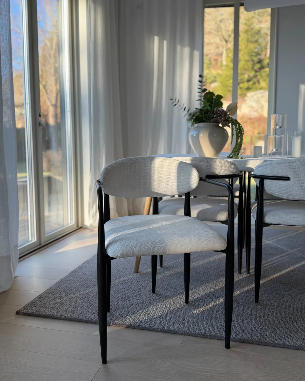 Set of 2 Dining Chairs TANEVIK Fabric Off-White