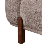 Armchair VESTA Boucle Taupe — seat and armrest detail