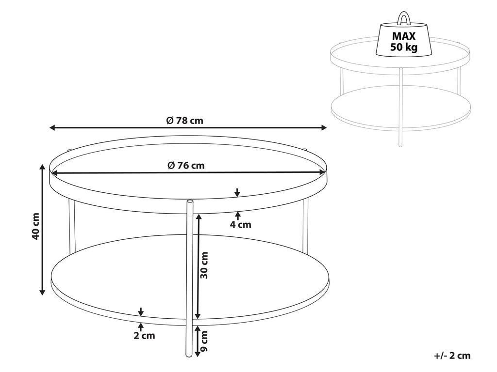 Coffee Table LELA Dark Brown — material and finish detail