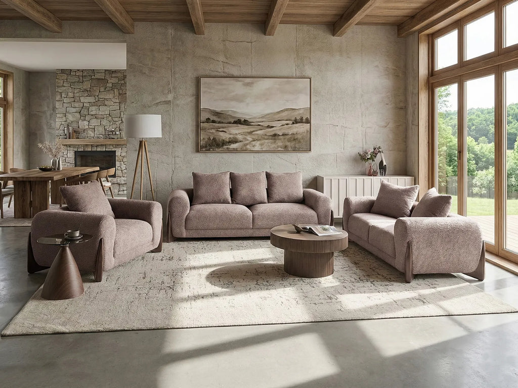 Armchair VINLIDEN Boucle Brown