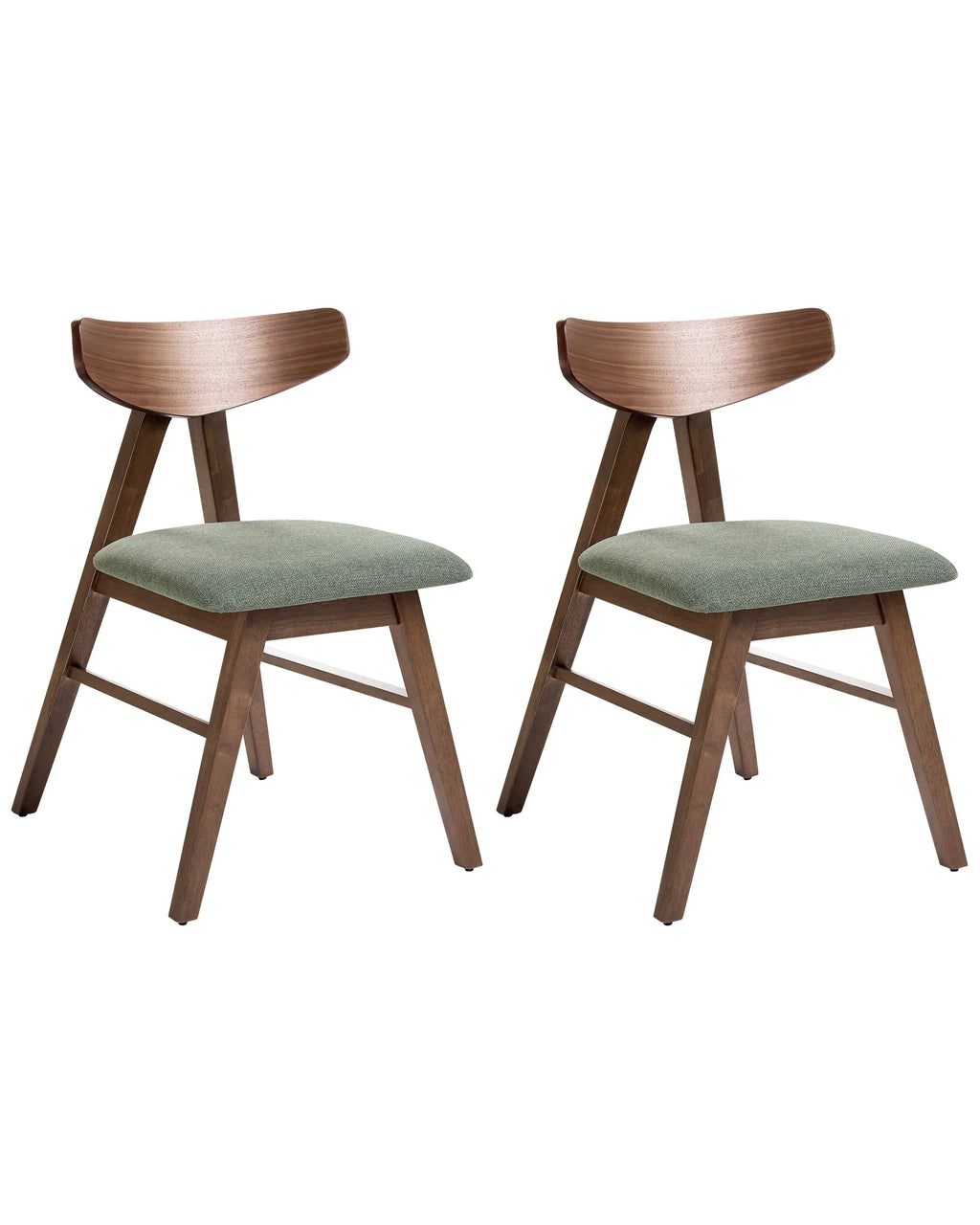 Set of 2 Dining Chairs LACOTA Wood Brown/ Green