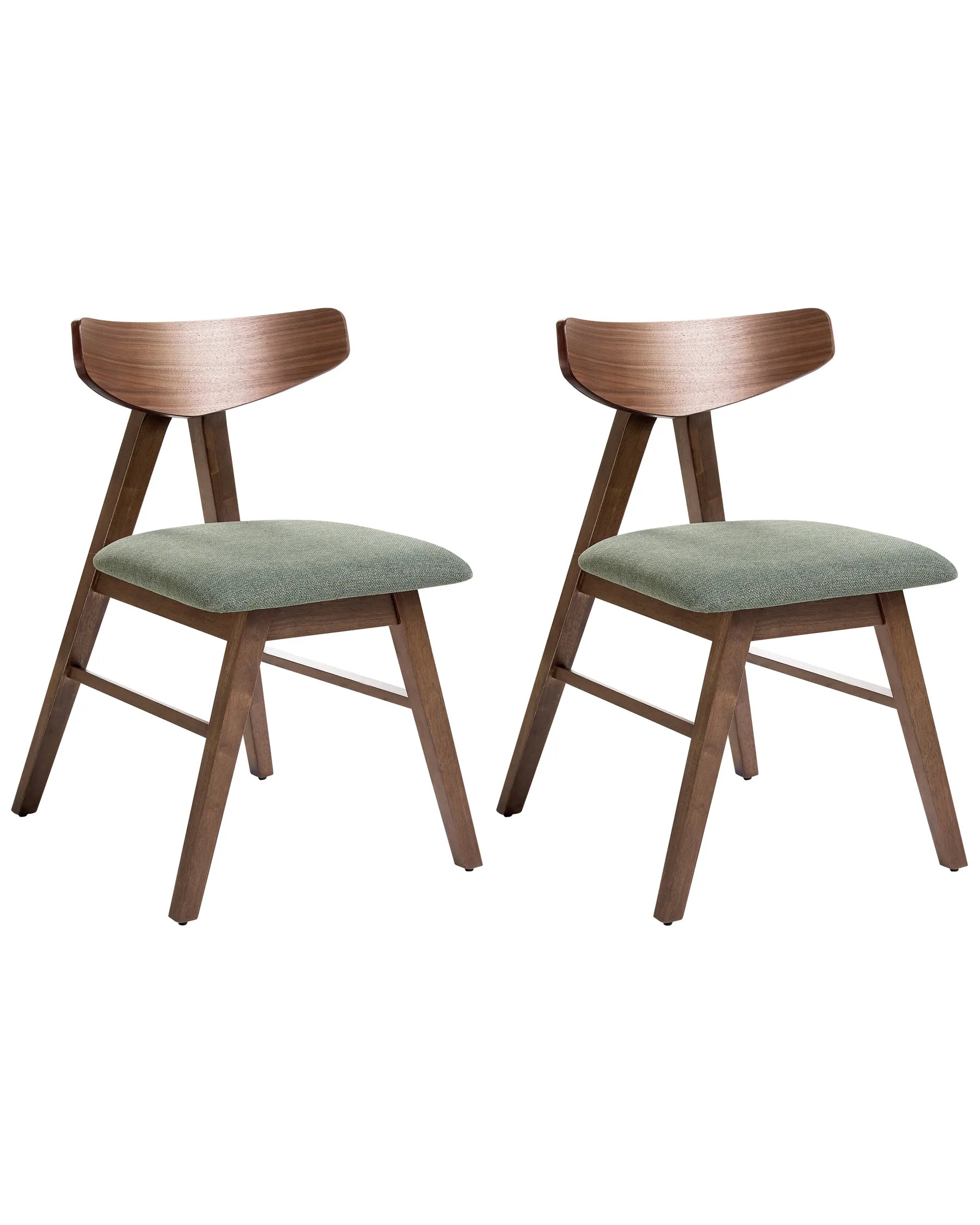 Set of 2 Dining Chairs LACOTA Wood Brown/ Green