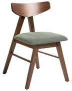 Set of 2 Dining Chairs LACOTA Wood Brown/ Green