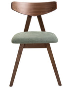 Set of 2 Dining Chairs LACOTA Wood Brown/ Green