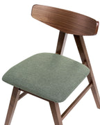 Set of 2 Dining Chairs LACOTA Wood Brown/ Green