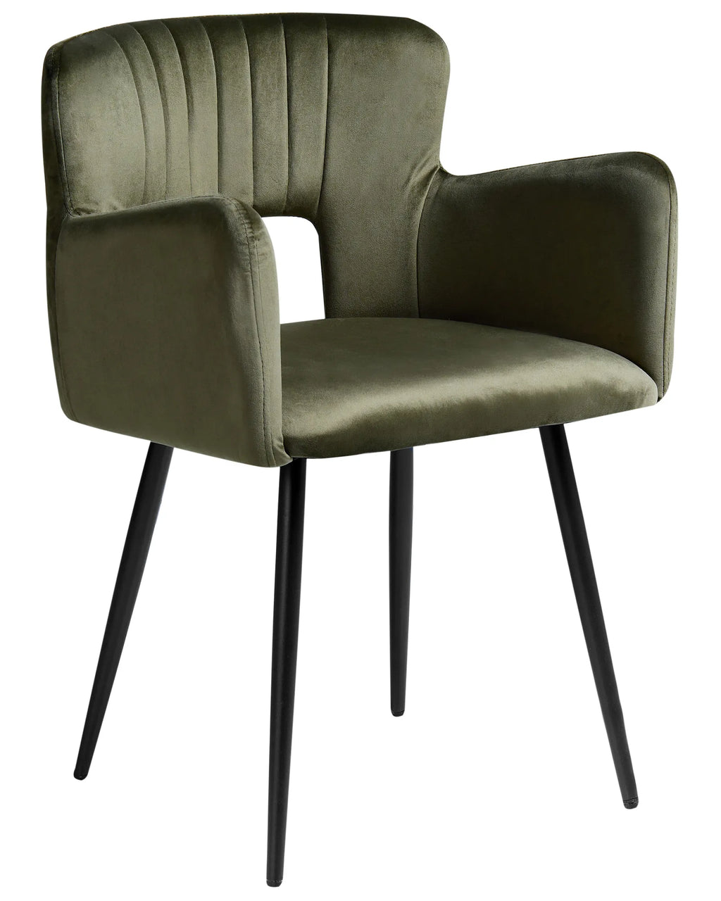 Set of 2 Dining Chairs SANILAC Velvet Olive Green