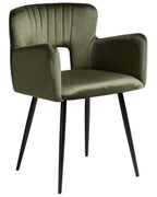 Set of 2 Dining Chairs SANILAC Velvet Olive Green