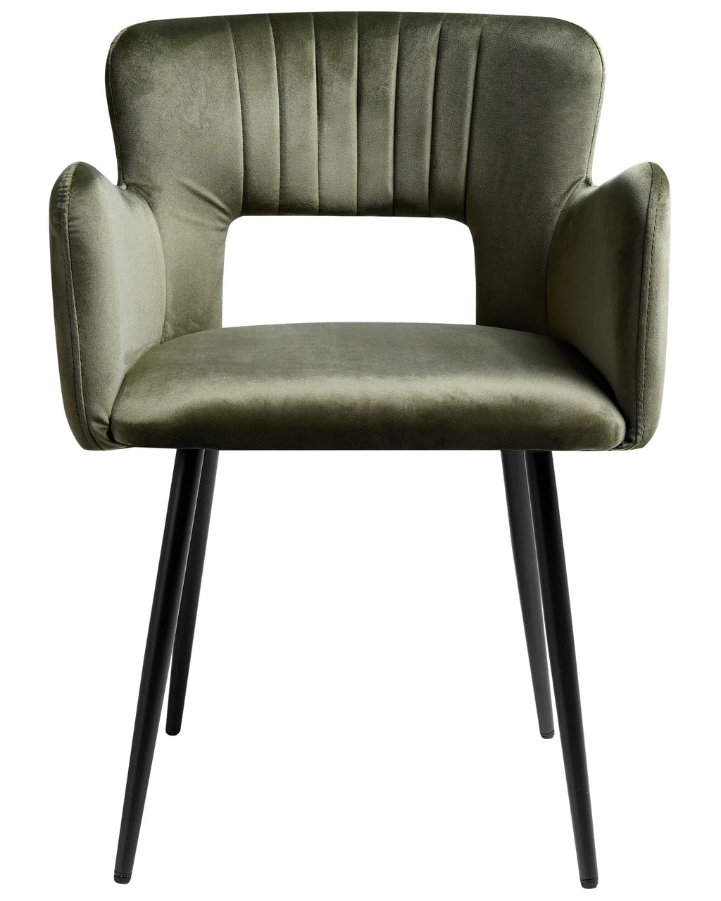 Set of 2 Dining Chairs SANILAC Velvet Olive Green