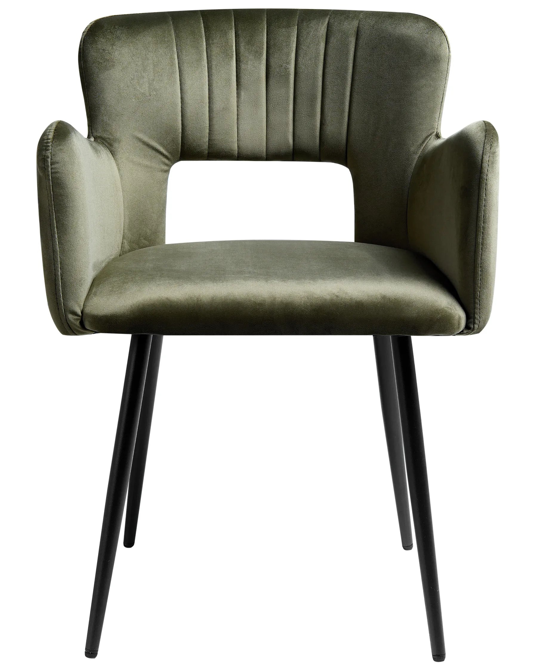 Set of 2 Dining Chairs SANILAC Velvet Olive Green
