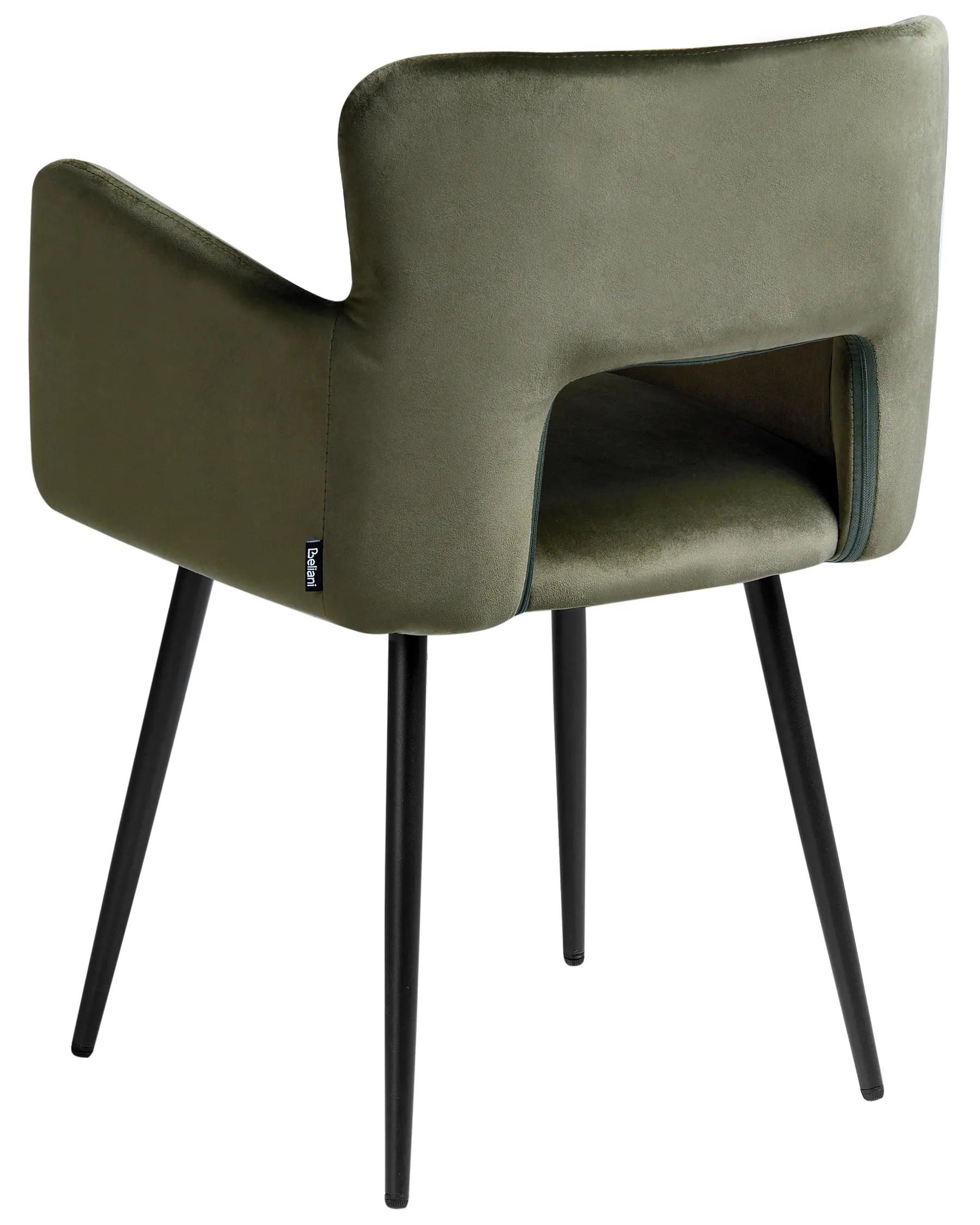 Set of 2 Dining Chairs SANILAC Velvet Olive Green