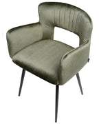 Set of 2 Dining Chairs SANILAC Velvet Olive Green