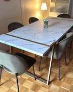 Dining Table MARTYNIKA White Marble 200 cm 90 cm
