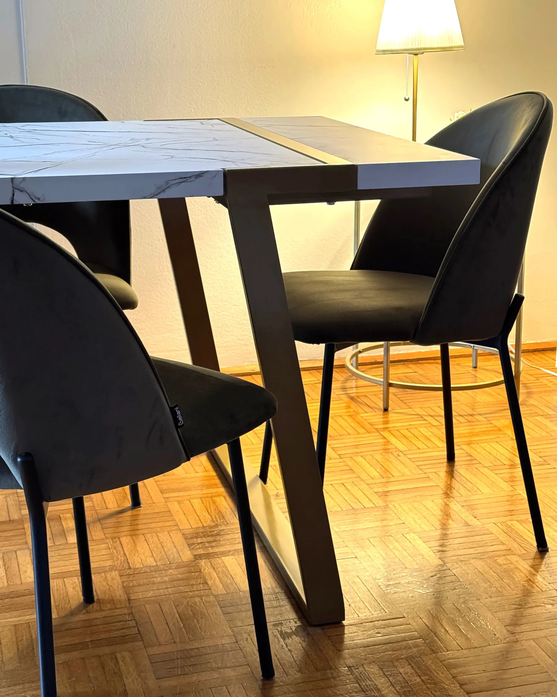 Set of 2 Dining Chairs COVELO Velvet Dark Green