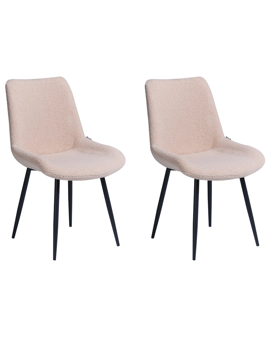 Set of 2 Dining Chairs AVILLA Boucle Beige