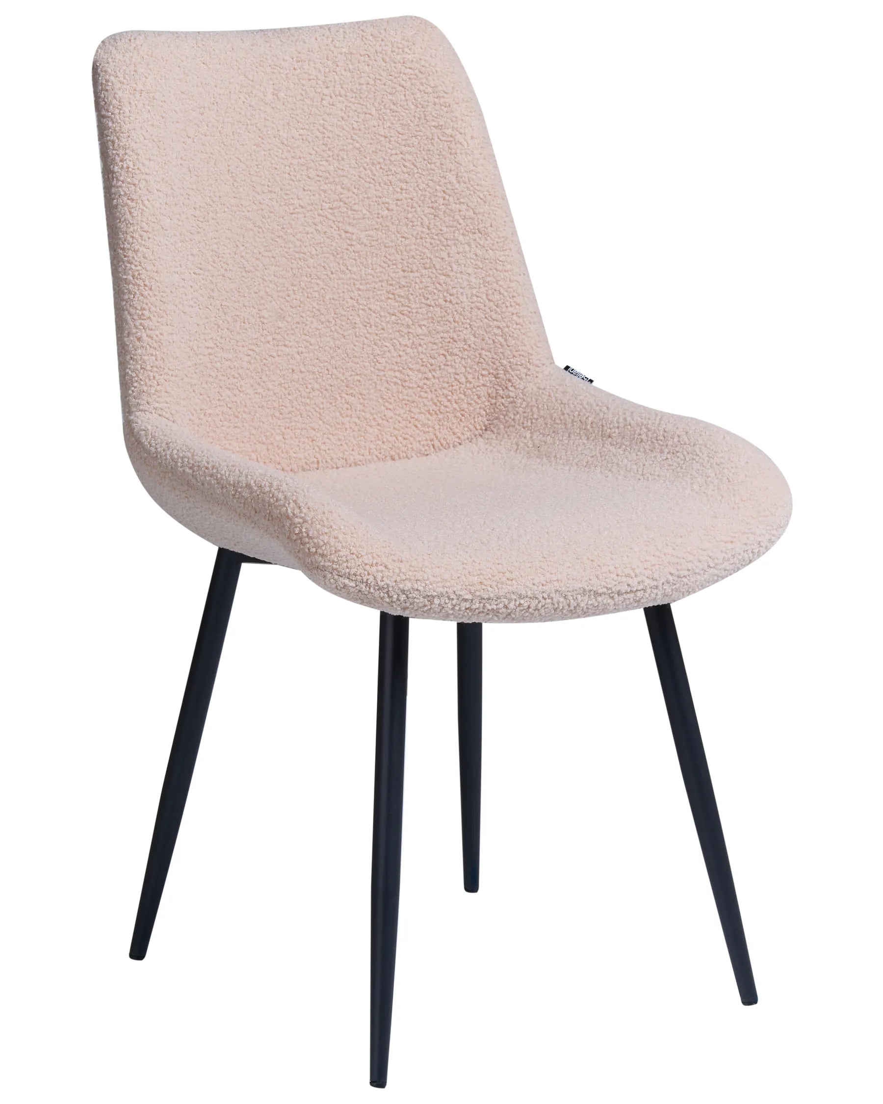 Set of 2 Dining Chairs AVILLA Boucle Beige