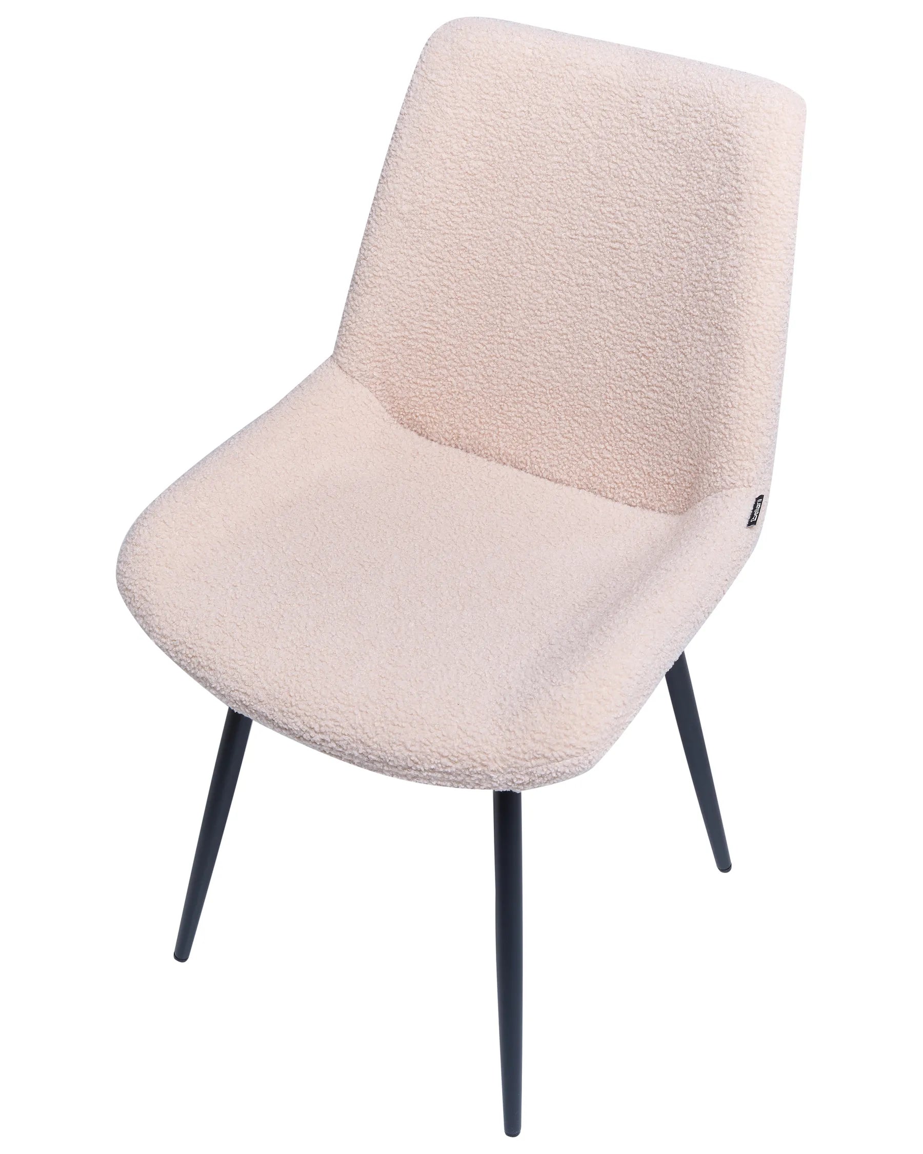 Set of 2 Dining Chairs AVILLA Boucle Beige