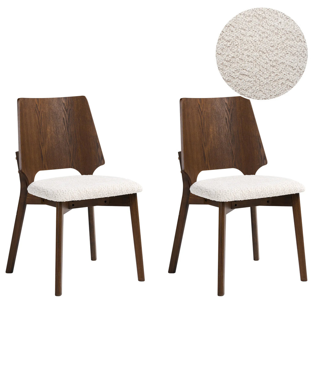 Set of 2 Dining Chairs ABEE Brown/ Light Beige