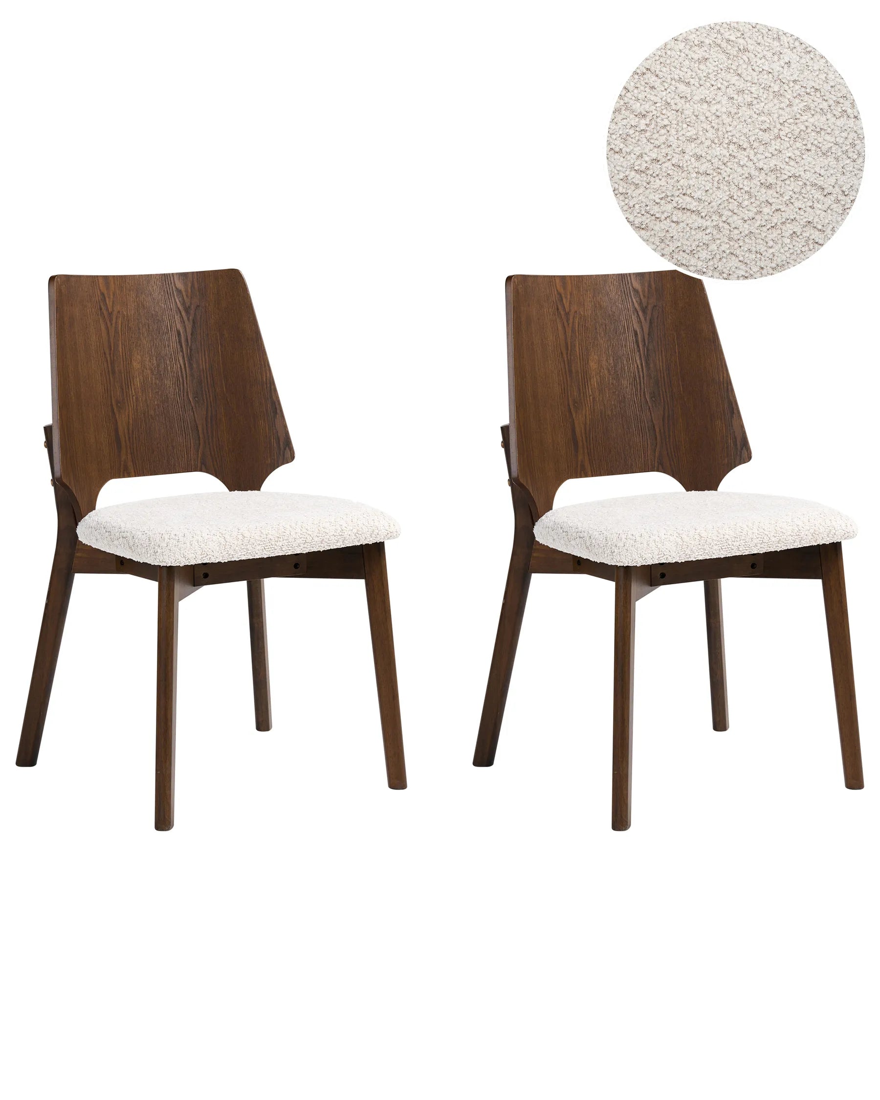 Set of 2 Dining Chairs ABEE Brown/ Light Beige