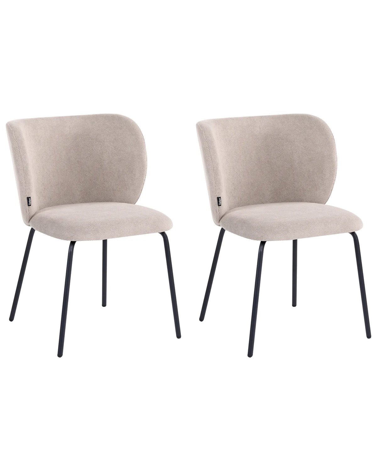 Set of 2 Dining Chairs MIDA Fabric Taupe — main product view