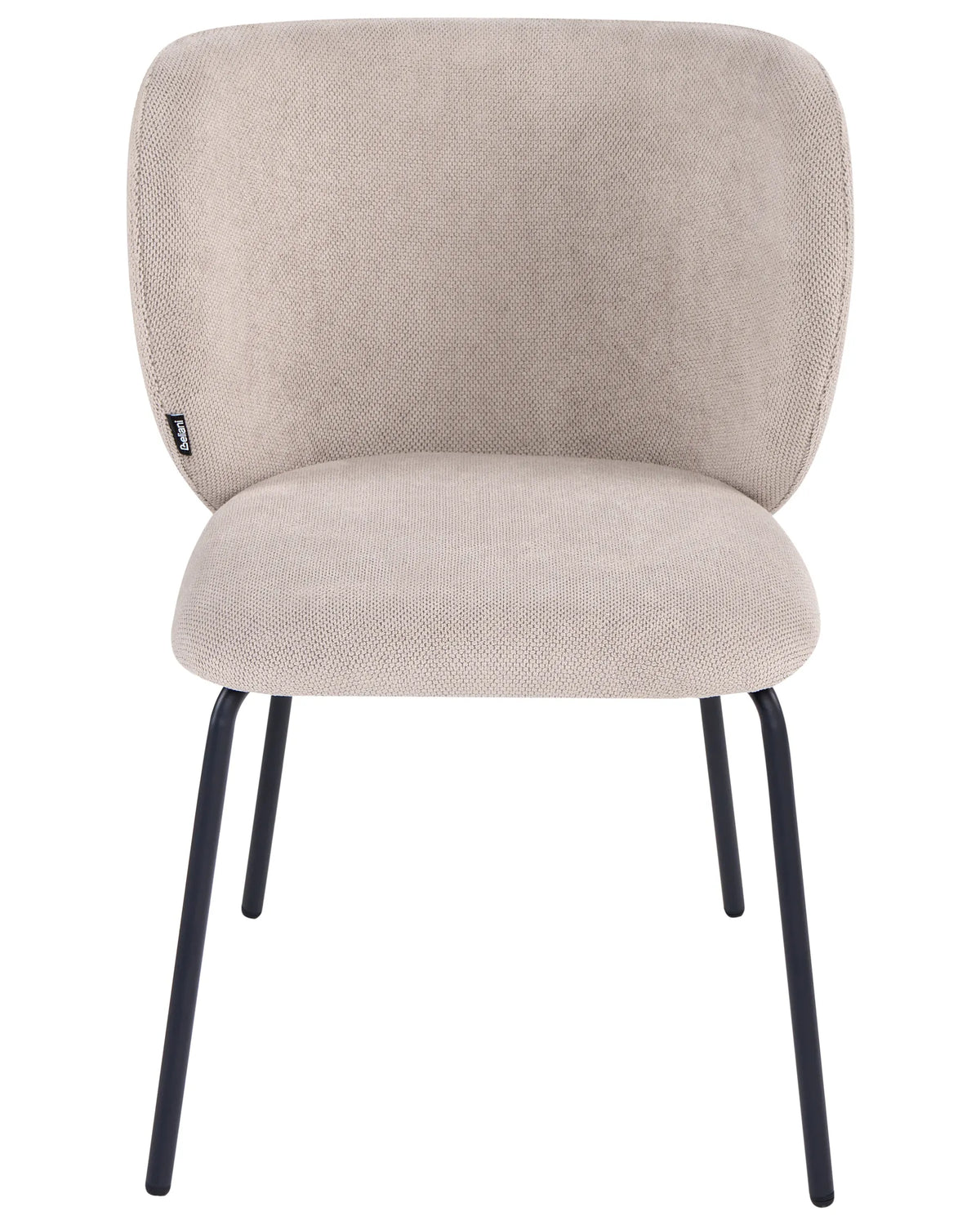 Set of 2 Dining Chairs MIDA Fabric Taupe — angled product view