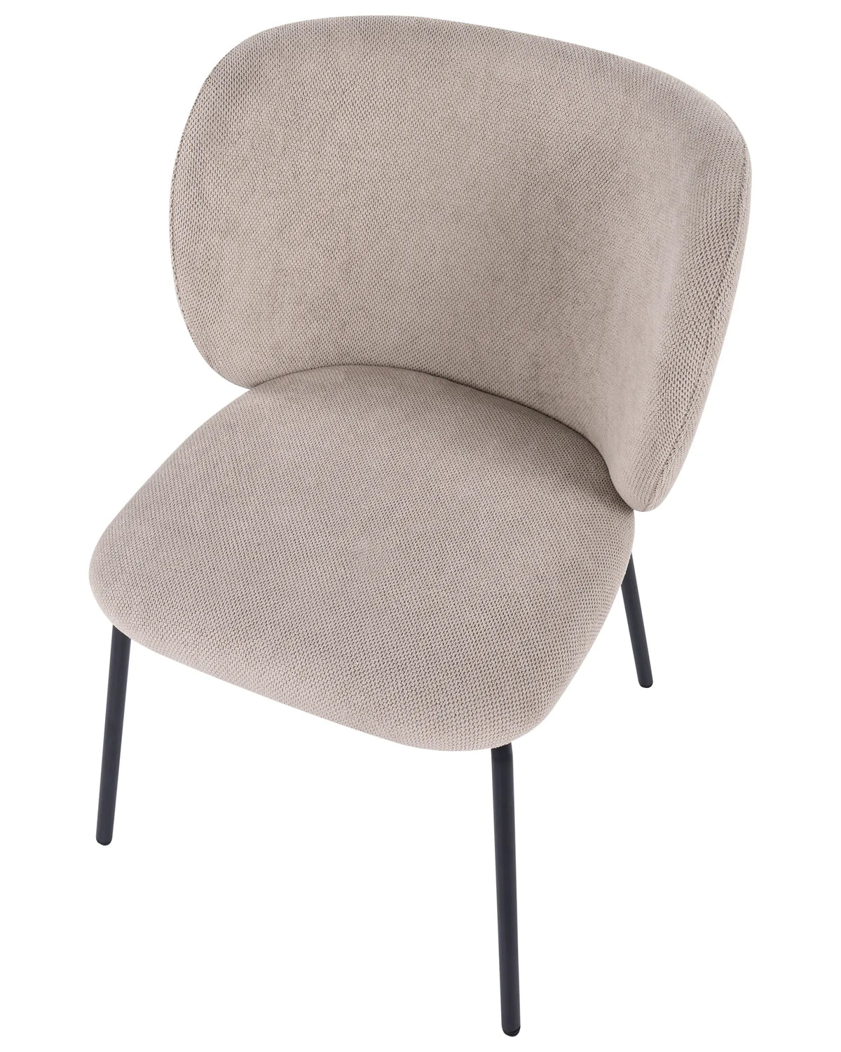 Set of 2 Dining Chairs MIDA Fabric Taupe — front product view