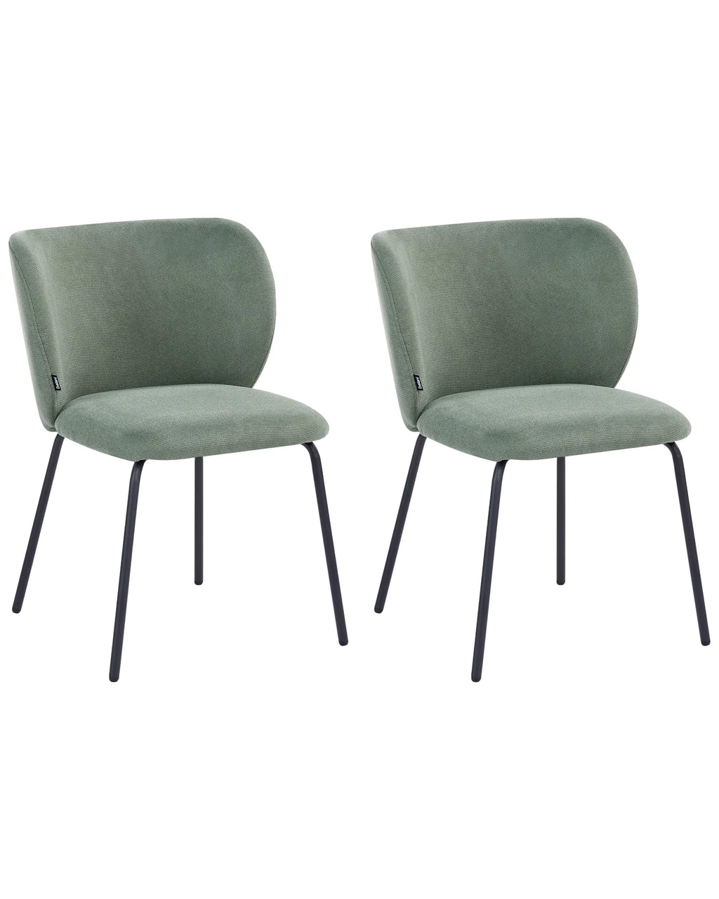 Set of 2 Dining Chairs CALERA Fabric Light Green