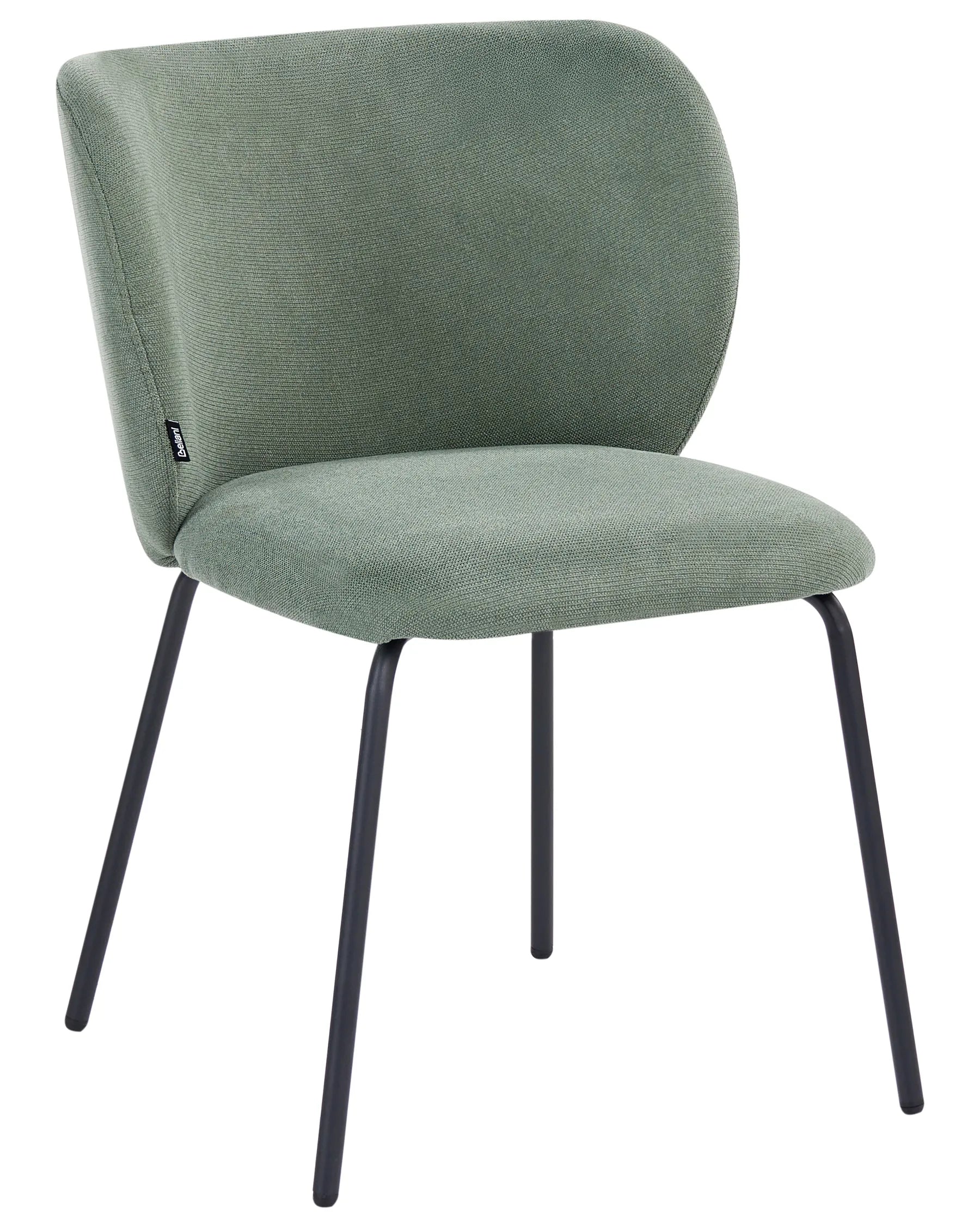 Set of 2 Dining Chairs CALERA Fabric Light Green
