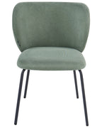 Set of 2 Dining Chairs CALERA Fabric Light Green