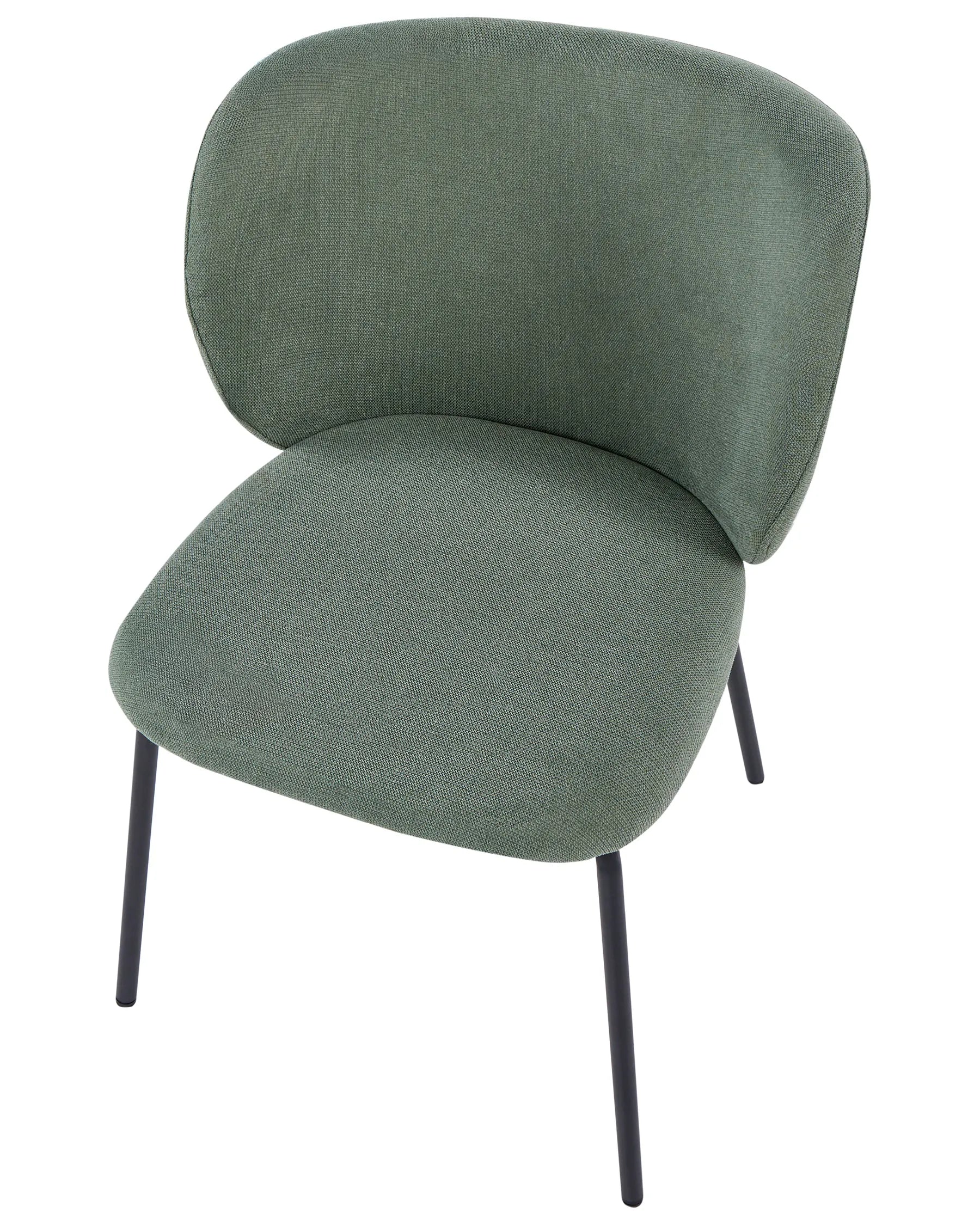 Set of 2 Dining Chairs CALERA Fabric Light Green
