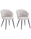 Set of 2 Dining Chairs MOUNDVILLE Fabric Off-White