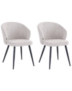 Set of 2 Dining Chairs MOUNDVILLE Fabric Off-White